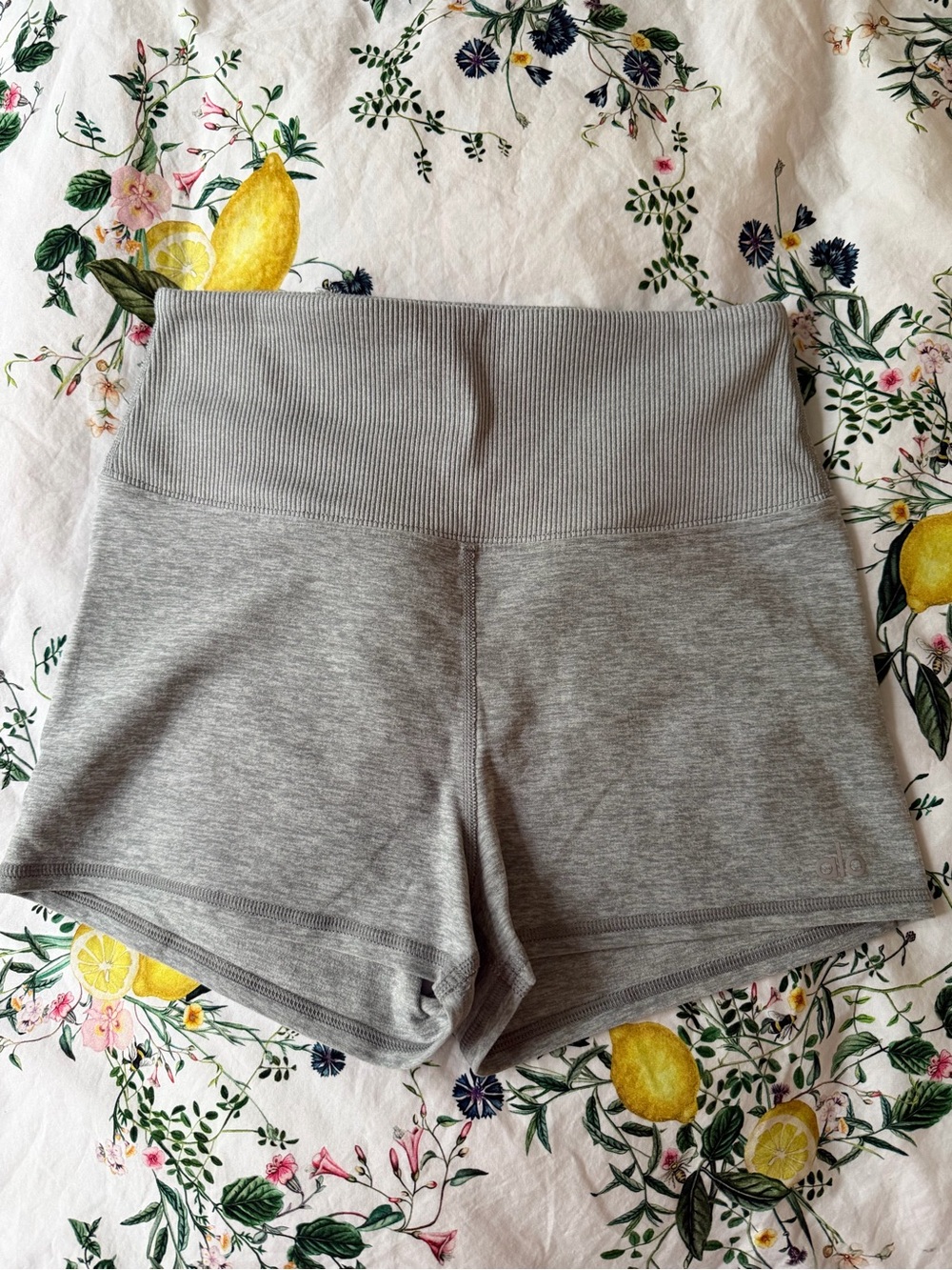 Alo High-Rise Gray Women's Lounge Shorts